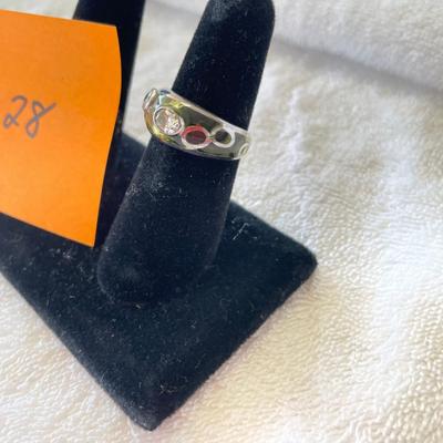 Angelique De Paris Lucite CZ Sterling Ring