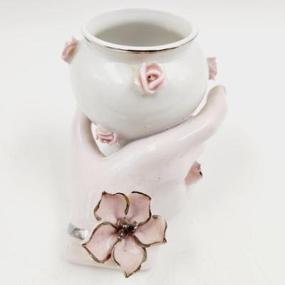 BEAUTIFUL VINTAGE HAND & FLOWER VCAGCO CERAMICS JAPAN COLLECTABLE