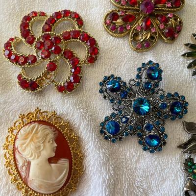 Lot of Fancy Rhinestone Brooches