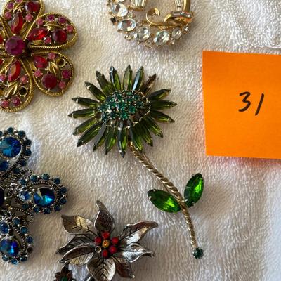 Lot of Fancy Rhinestone Brooches