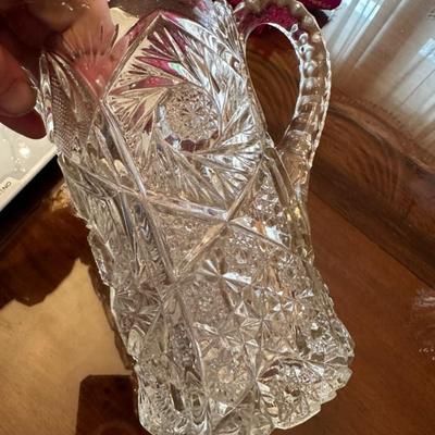 Medium Cut Glass water pitcher