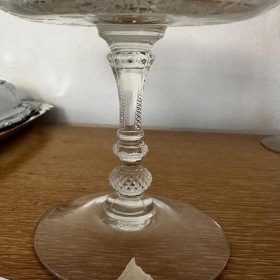 Fostoria etched glass Tall Compote
