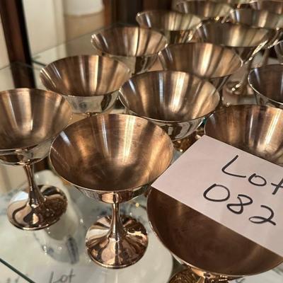 Lot of 24 Plated Goblets and Sherbet Dishes by Salem