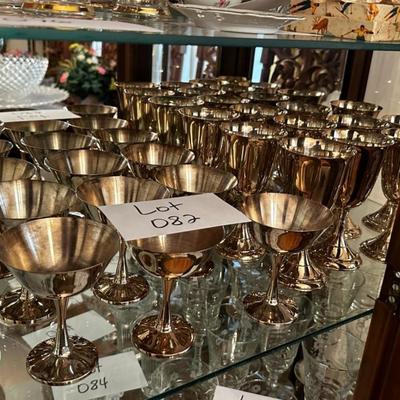 Lot of 24 Plated Goblets and Sherbet Dishes by Salem