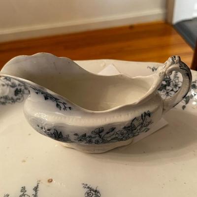 Antique Alfred Meakin Gravy Boat and Platter - Loraine