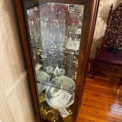 Antique William and Mary Style Curio China Cabinet