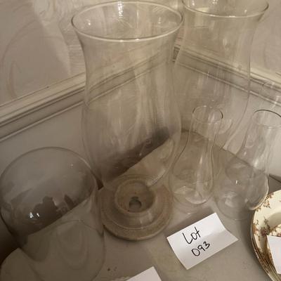 Lot of Glass lamp Chimneys and Cases
