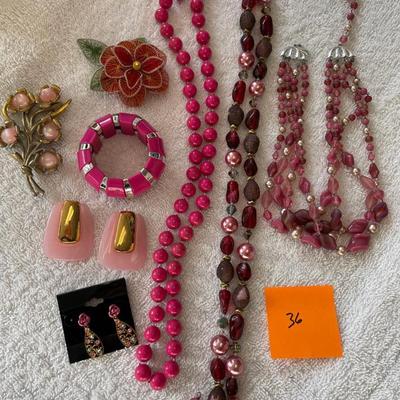 Lot of pinks & reds Jewerly