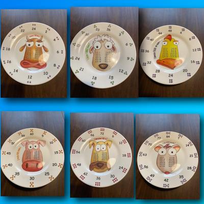 Melamine Children’s Multiplication Plates - set of 6