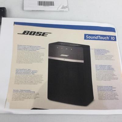 828 BOSE SoundTouch 10 with Remote and Instructions
