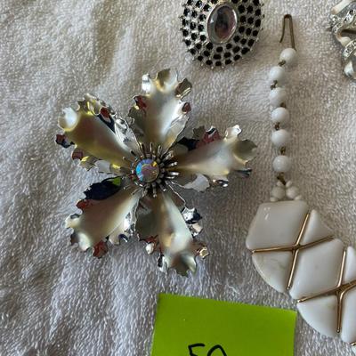 White Glass set & other jewelry