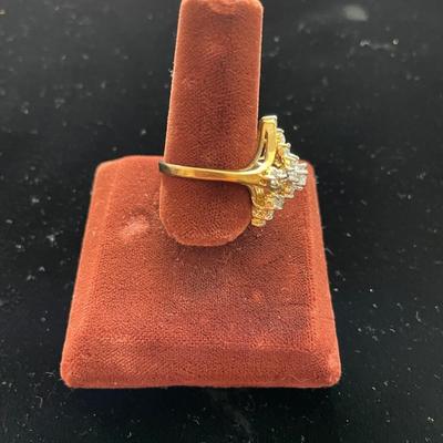 GOLD PLATED RING WITH CZ