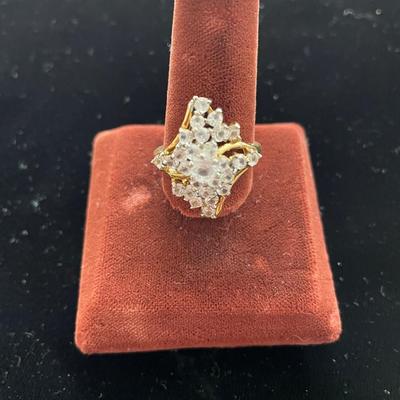 GOLD PLATED RING WITH CZ