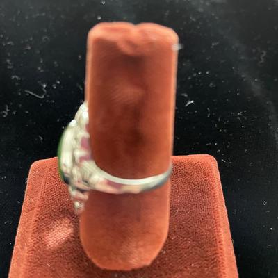 STERLING SILVER WITH JADE LIKE STONE RING