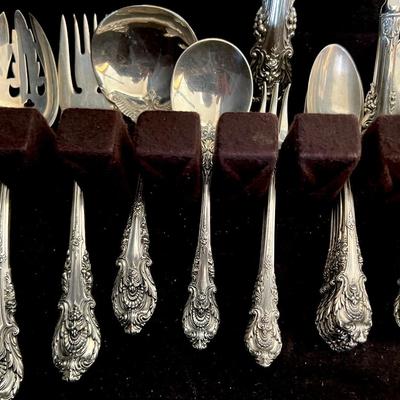 74 pcs Sterling Flatware Set for 12 "Sir Christopher" by Wallace