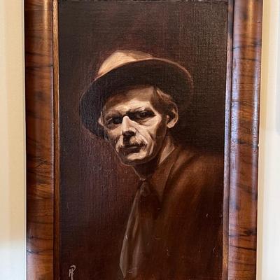 Original Henry Varnum Poor Self Portrait Oil on Canvas Panel