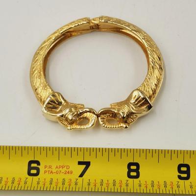 GOLD TONED HINDGED ELEPHANT BRACELET