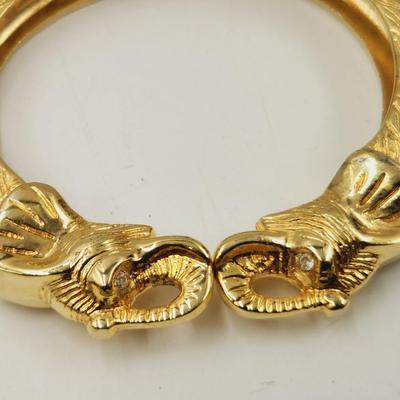 GOLD TONED HINDGED ELEPHANT BRACELET