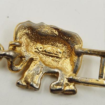 GOLD TONED ZOO ANIMAL CLASP BRACELET