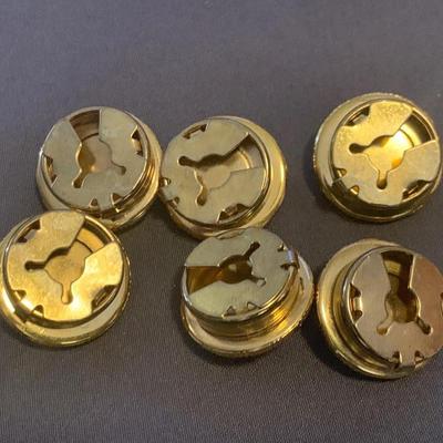 6 Round Gold Tone Button Covers