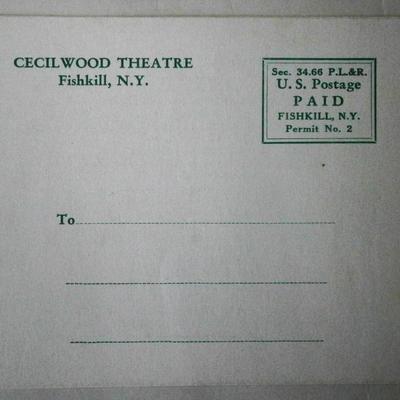1952 CECILWOOD THEATRE Fishkill NY Summer Stock Program