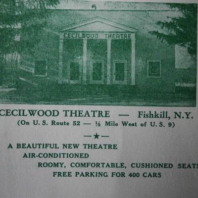 1952 CECILWOOD THEATRE Fishkill NY Summer Stock Program