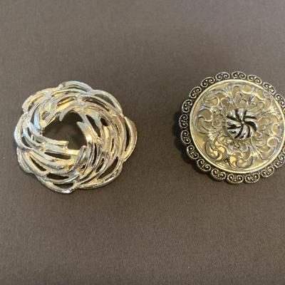 Vintage Silver Toned Scarf Clips, Germany