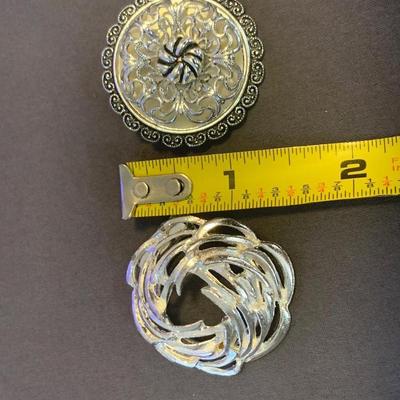 Vintage Silver Toned Scarf Clips, Germany