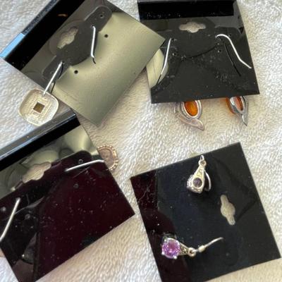 4 Sets of earrings on Sterling