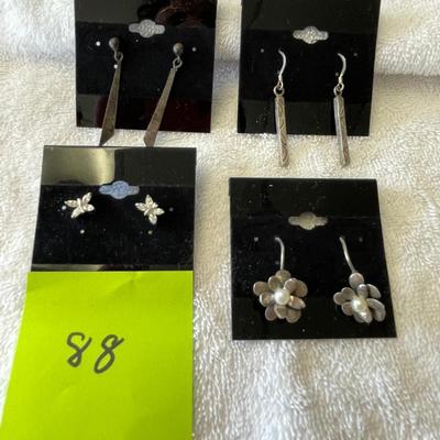 Sterling Silver Earrings Lot of 4