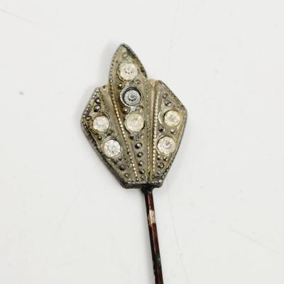 ANTIQUE SILVER TONED DOUBLE HAT / PIN