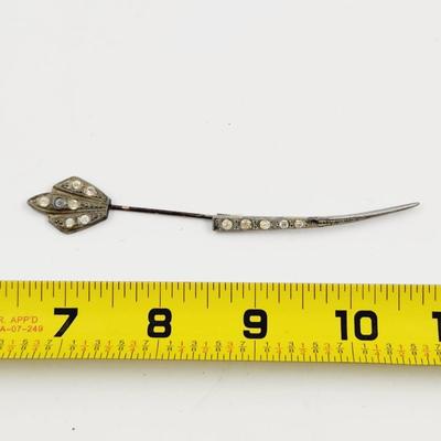 ANTIQUE SILVER TONED DOUBLE HAT / PIN