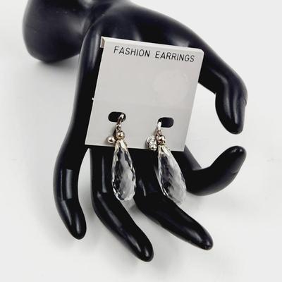 GLASS CLIP ON EARRINGS