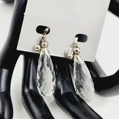 GLASS CLIP ON EARRINGS