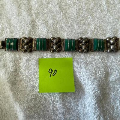 Taxco Chrysophase Bead Ball Bracelet