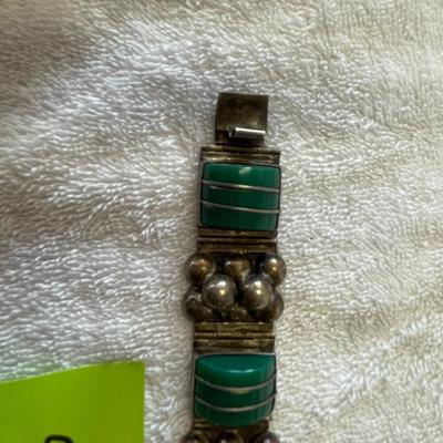 Taxco Chrysophase Bead Ball Bracelet