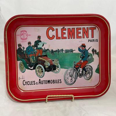 -32- ADVERTISEMENT | 1920â€™s Clement Motorcycles & Automobile Tray