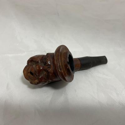 -36- VINTAGE | Hand Carved Briar Wooden Face Pipe