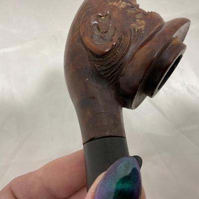-36- VINTAGE | Hand Carved Briar Wooden Face Pipe