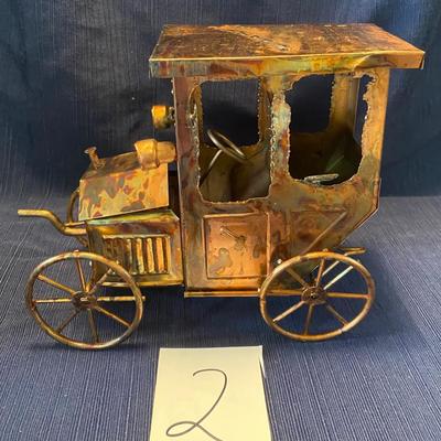 Brass Tone Antique Car w/Music Box