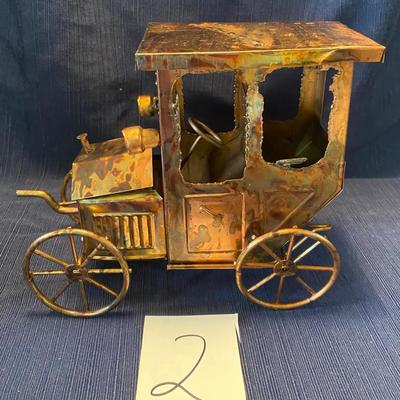 Brass Tone Antique Car w/Music Box