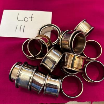 Lot of Silver Plated Napkin rings