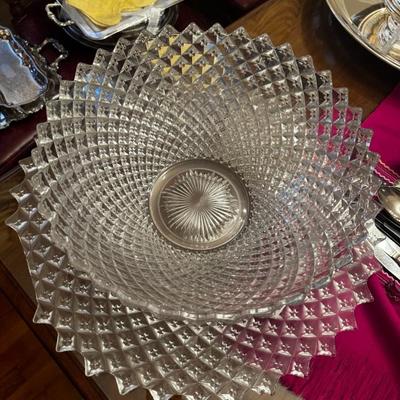 Huge Cut Glass Crystal Punch Bowl de