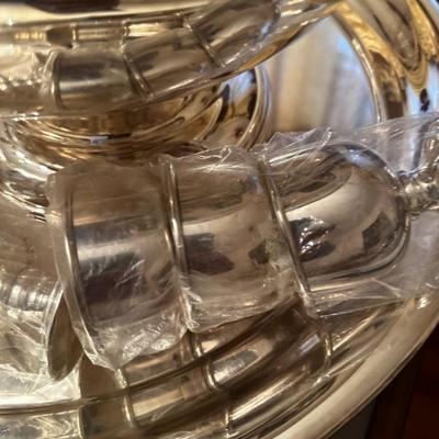 Silver Plated Punch bowl with 12 cups and platter - 2 of 2