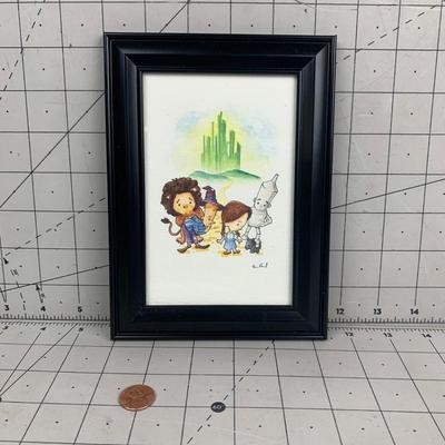 #30 Wizard of Oz Cartoon Framed Art 5" x 7"