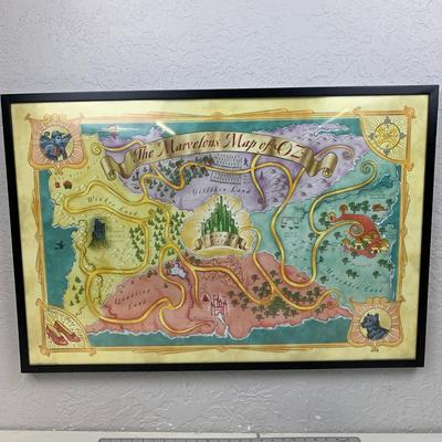 #89 Framed Poster Map of Oz 2'1" x 3'1"