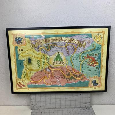 #89 Framed Poster Map of Oz 2'1" x 3'1"