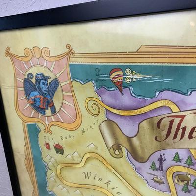 #89 Framed Poster Map of Oz 2'1" x 3'1"