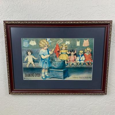 #97 Bessie Pease Gutman "A Busy Day in Dollville-Framed 23" x 17"