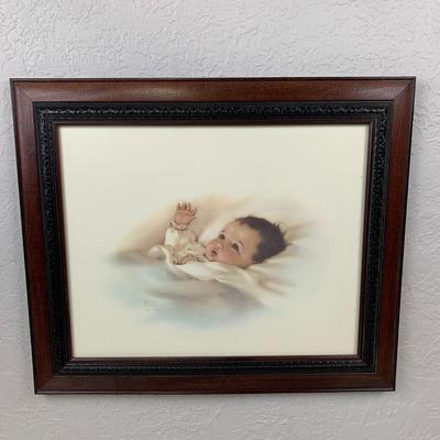 #101 Bessie Pease Gutman Framed Baby 22" x 26"